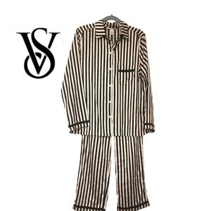 Vintage Pink and Black Stripe Victoria's Secret Pajama Set